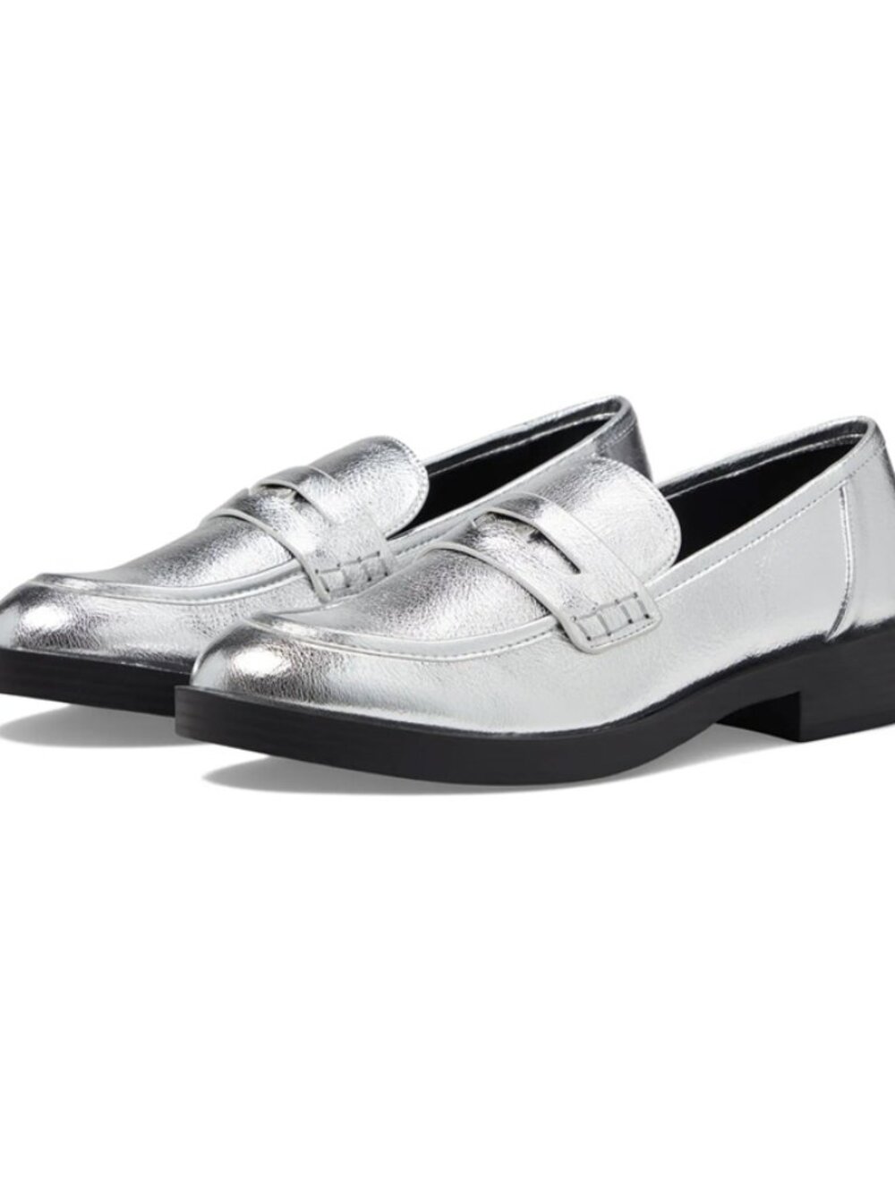 Chinese Laundry Silver Penny Loafers NEW Size 7.5